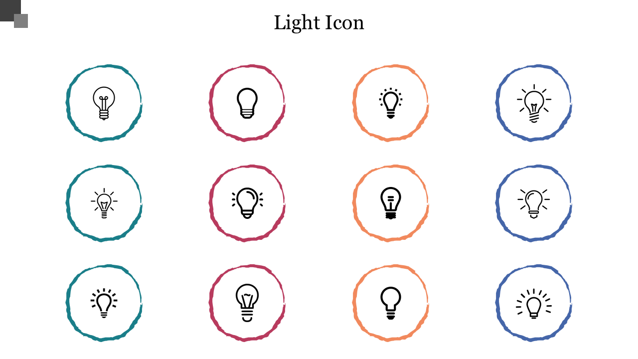 Creative Light Icon PowerPoint Presentation Template